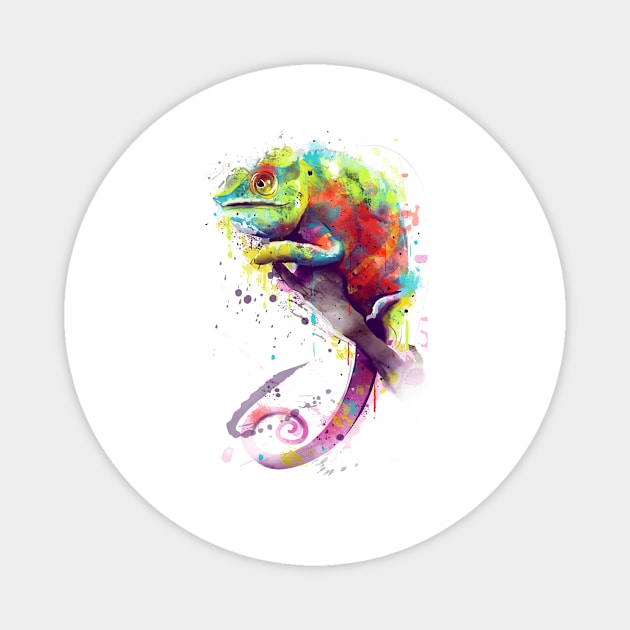 Chameleon Watercolor Magnet by Fan.Fabio_TEE